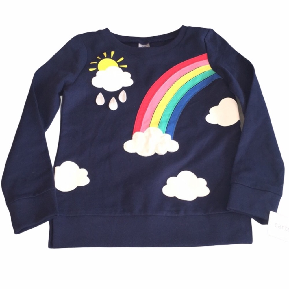 Carter’s Rainbow and Clouds Sweatshirt Blue Size 4/5